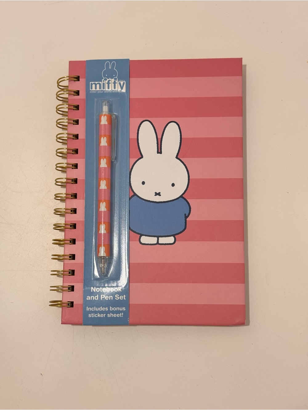 Miffy Pink Striped Notebook